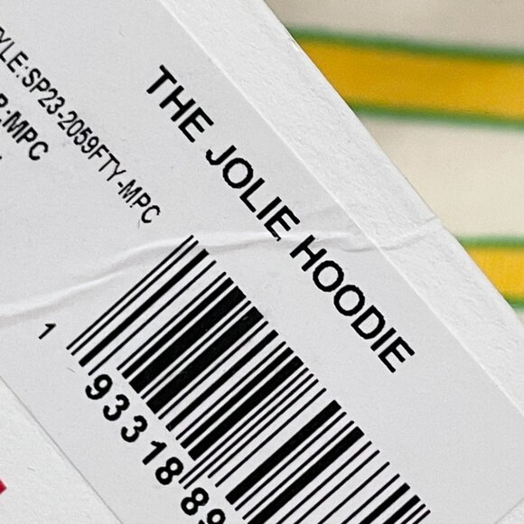 Women SOLID & STRIPEDThe Jolie Hoodie in Yellow Striped Size Extra Large - Picture 10 of 11